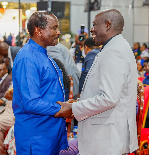 Kalonzo Musyoka and Rigathi Gachagua, two prominent figures in Kenya's opposition politics ahead of the 2027 general election.